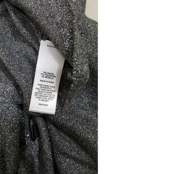Express Gray Metallic Extreme Asymmetrical Sweater - Picture 7 of 8